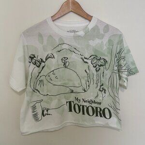Hot Topic My Neighbor Totoro White Green Cropped Top